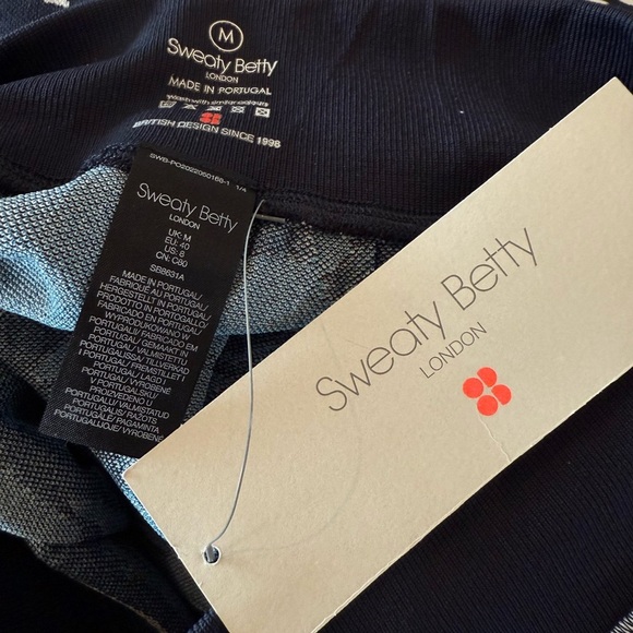 SWEATY BETTY Peaks Ski Base Layer Leggings Blue Peaks Jacquard Size M NEW - Picture 4 of 7